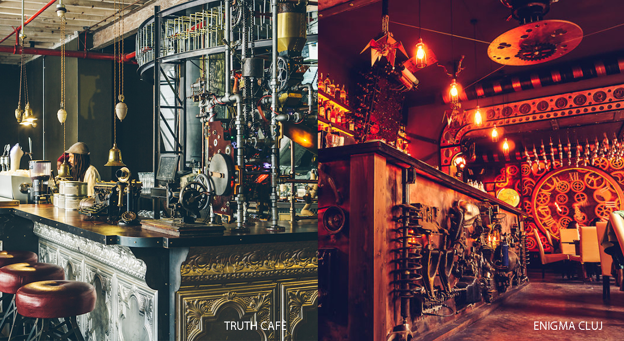 Steampunk themed caf&eacute;s
